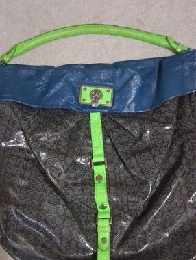Marc Jacobs Monogram Tote with Lime Green Trim
